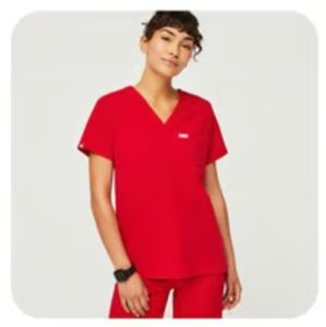 Figs scrubs set pop red limited edition